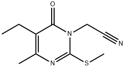 1(6H)-Pyrimidineacetonitrile,5-ethyl-4-methyl-2-(methylthio)-6-oxo-(9CI) Structure