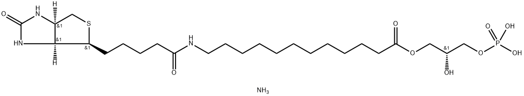 1-[12-biotinyl(aMinododecanoyl)]-2-hydroxy-sn-glycero-3-phosphate (aMMoniuM salt) Structure