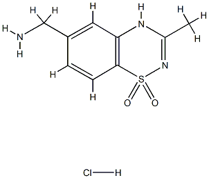 6-Aminometil-3-metil-1,2,4-benzotiadiazina-1,1-diossido cloridrato [italian] Structure