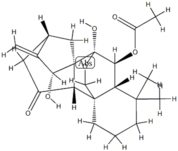 7α,20-Epoxy-6β,7β,15β-trihydroxykaur-16-en-11-one 6-acetate 구조식 이미지