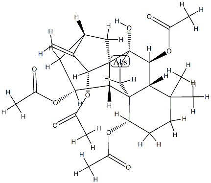 7α,20-Epoxykaur-16-ene-1α,6β,7β,11α,15β-pentol 1,6,11,15-tetraacetate 구조식 이미지