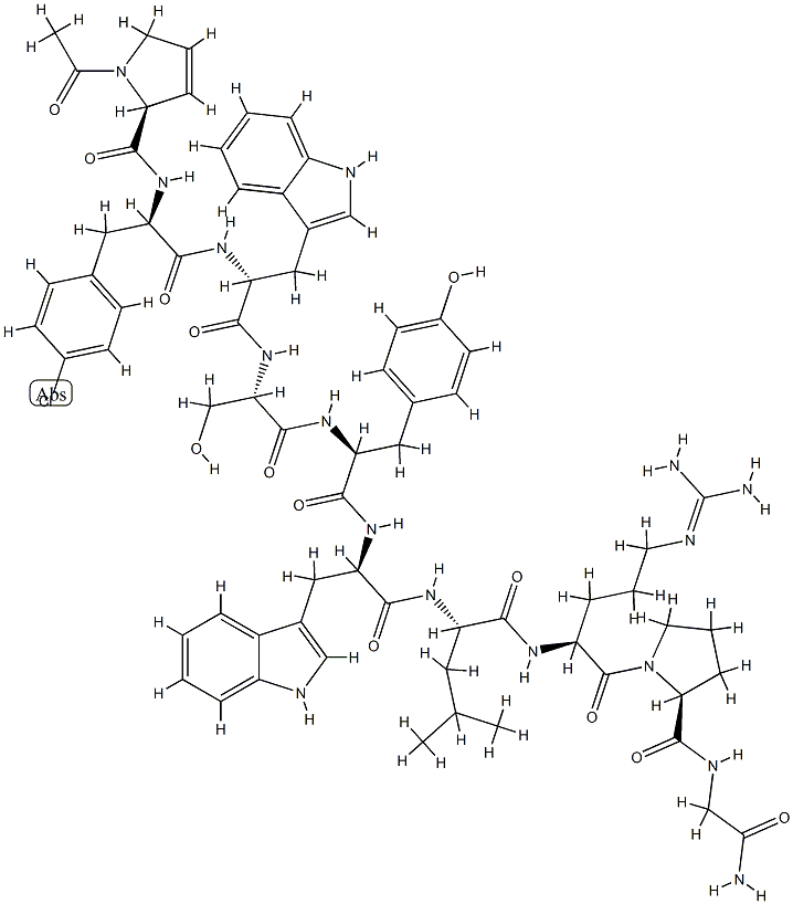 LHRH, Ac-dehydro-Pro(1)-4-Cl-Phe(2)-Trp(3,6)- 구조식 이미지
