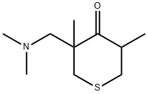 4H-Thiopyran-4-one,3-[(dimethylamino)methyl]tetrahydro-3,5-dimethyl-(8CI) Structure