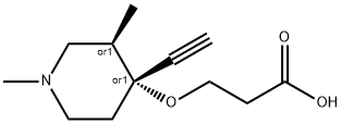 Propionic acid, 3-[(4-ethynyl-1,3-dimethyl-4-piperidinyl)oxy]-, stereoisomer (8CI) Structure