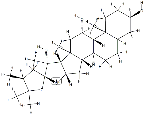 (22R,24S)-22,25-Epoxy-24-methyl-3α,11β,20β-furostanetriol Structure