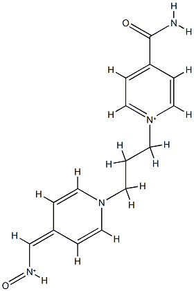 trimethylene-1-(4-aldoximinopyridinium)-1'-(4-carboxamidopyridinium) 구조식 이미지