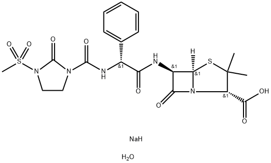 Mezlocillin sodium monohydrate Structure