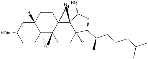 5α-콜레스탄-3,15-디올 구조식 이미지