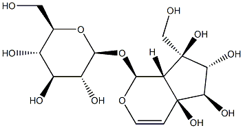 [(1S,7S)-1,4a,5,6,7,7aα-Hexahydro-4aα,5α,6β,7α-tetrahydroxy-7-(hydroxymethyl)cyclopenta[c]pyran-1α-yl]β-D-glucopyranoside 구조식 이미지