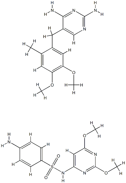4-amino-N-(2,6-dimethoxypyrimidin-4-yl)benzenesulfonamide, 5-[(4,5-dim ethoxy-2-methyl-phenyl)methyl]pyrimidine-2,4-diamine 구조식 이미지
