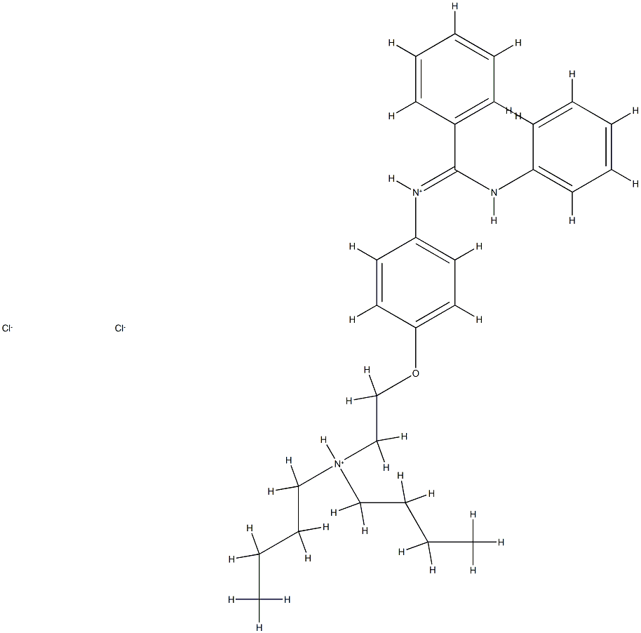 2-[4-(아닐리노-페닐-메틸리덴)아자늄일페녹시]에틸-디부틸-아자늄디클로라이드 구조식 이미지