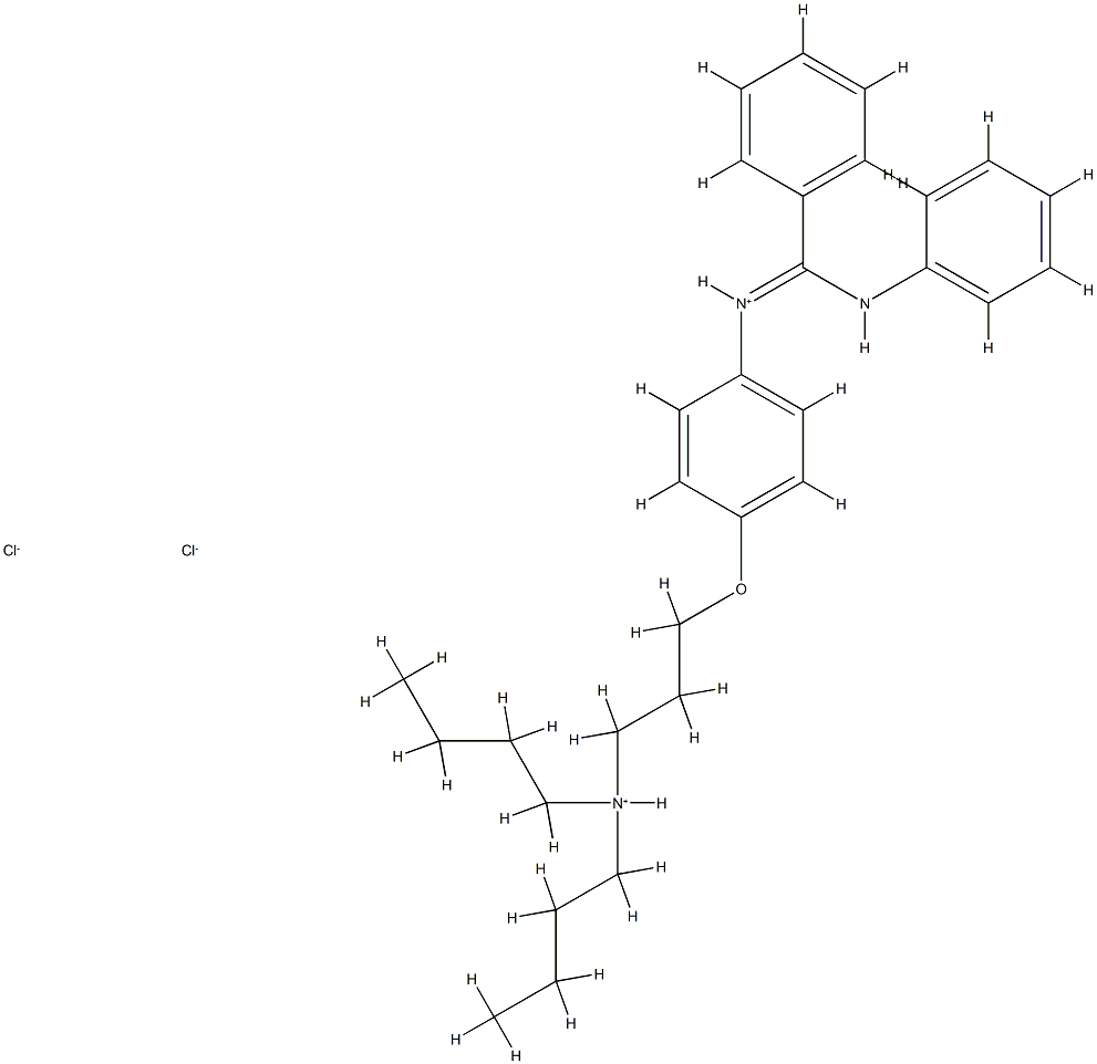 3-[4-(anilino-phenyl-methylidene)azaniumylphenoxy]propyl-dibutyl-azani um dichloride 구조식 이미지