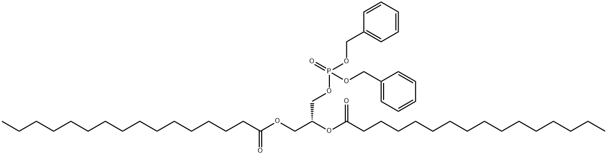 [R,(+)]-1-O,2-O-Dipalmitoyl-L-glycerol 3-(phosphoric acid dibenzyl) ester 구조식 이미지