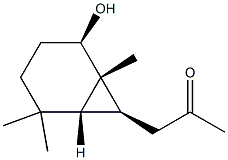 2-Propanone,1-[(1R,2R,6R,7S)-2-hydroxy-1,5,5-trimethylbicyclo[4.1.0]hept-7-yl]-,rel-(9CI) Structure