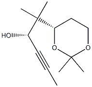 1,3-Dioxane-4-ethanol,bta,bta,2,2-tetramethyl-alpha-1-propynyl-,(alphaR,4S)-(9CI) Structure