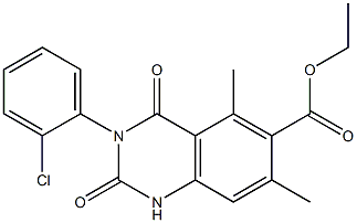 3-(2-chlorophenyl)-6-ethoxycarbonyl-5,7-dimethyl-2,4(1H,3H)-quinazolidinedione 구조식 이미지