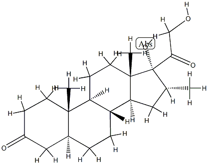 (5S,8R,9S,10S,13S,14S,16R,17R)-17-hydroxy-17-(2-hydroxyacetyl)-10,13,1 6-trimethyl-2,4,5,6,7,8,9,11,12,14,15,16-dodecahydro-1H-cyclopenta[a]p henanthren-3-one 구조식 이미지