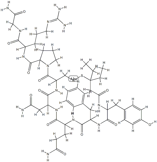 argipressin, 1-(beta-mercapto-beta,beta-diethylpropionic acid)- 구조식 이미지