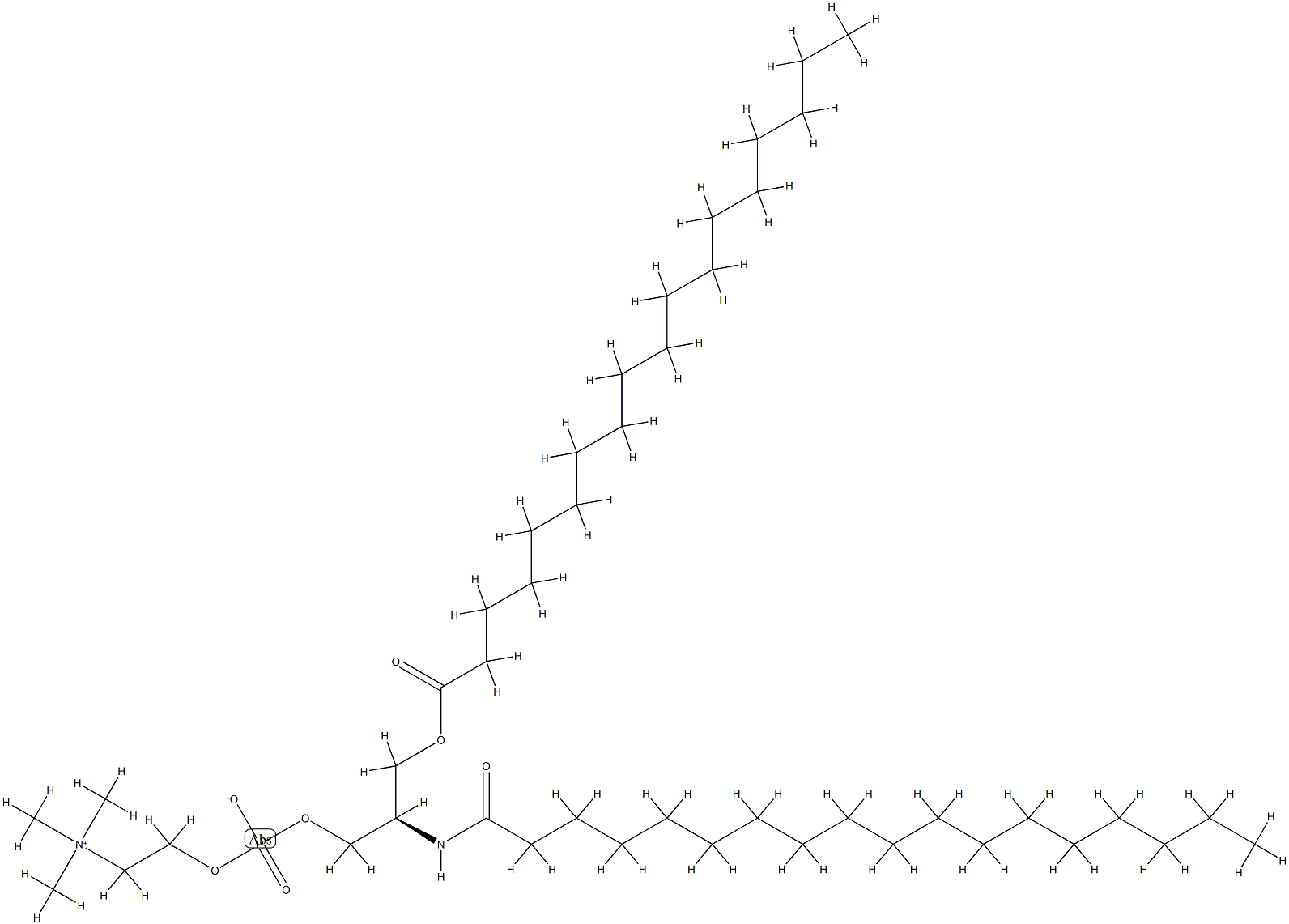 1-stearyl-2-stearoylaminodeoxyphosphatidylcholine Structure