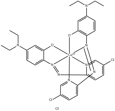 BIS[2-(5-클로로-2-피리딜라조)-5-디에틸아미노페놀라토]코발트(III)염화물 구조식 이미지