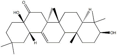 3β,17-Dihydroxy-28-nor-5α-olean-12-en-16-one 구조식 이미지
