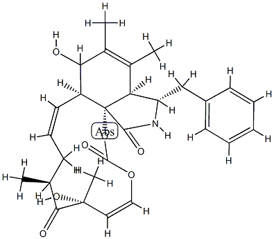 (13E,16S,18R,19E)-7,18-Dihydroxy-10-phenyl-16,18-dimethyl-5,6-didehydro-21,23-dioxa[13]cytochalasa-13,19-diene-1,17,22-trione 구조식 이미지