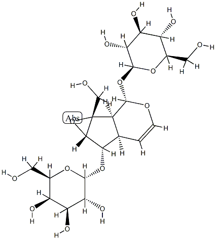 [(1aS,1bα,5aα,6aβ)-2α-(β-D-Glucopyranosyloxy)-1a,1b,2,5a,6,6a-hexahydro-1aβ-(hydroxymethyl)oxireno[4,5]cyclopenta[1,2-c]pyran-6α-yl]α-D-galactopyranoside Structure