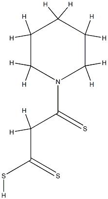 1-Piperidinepropane(dithioic)  acid,  -bta--thioxo- 구조식 이미지