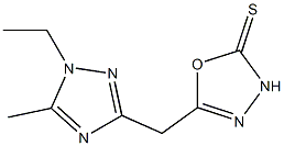 1,3,4-Oxadiazole-2(3H)-thione,5-[(1-ethyl-5-methyl-1H-1,2,4-triazol-3-yl)methyl]-(9CI) 구조식 이미지
