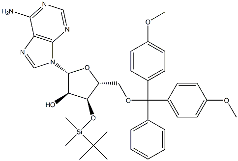 3'-O-tert-Butyldimethylsilyl-5'-O-DMT-adenosine 구조식 이미지