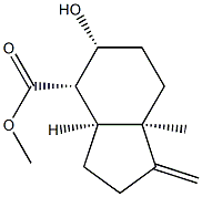 1H-Indene-4-carboxylicacid,octahydro-5-hydroxy-7a-methyl-1-methylene-,methylester,(3aR,4R,5S,7aS)-rel-(9CI) 구조식 이미지