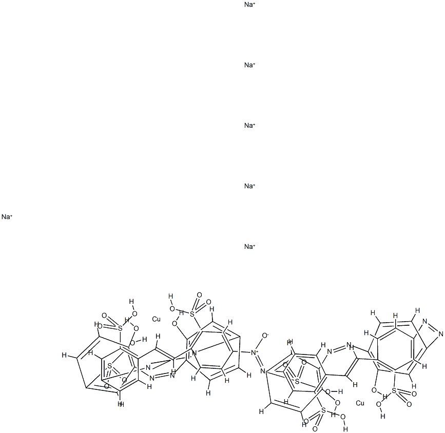 Cuprate, [μ-[[3,3'-azoxybis[6-[2-[4-[[3-hydroxy-4-[(2-hydroxy-5-sulfophenyl) azo]phenyl]azo]-2-sulfophenyl] ethenyl] benzenesulfonato]]]]di-, hexasodium Structure