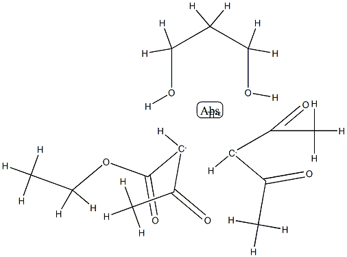 (ethyl acetoacetato-O1',O3)(pentane-2,4-dionato-O,O')[propane-1,3-diolato(2-)-O,O']titanium Structure