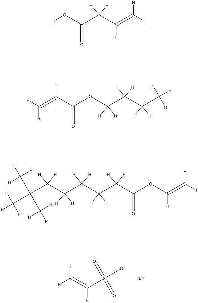 Neodecanoic acid, ethenyl ester, polymer with butyl 2-propenoate, ethenyl acetate and sodium ethenesulfonate 구조식 이미지