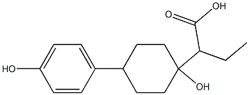 α-Ethyl-1-hydroxy-4-(4-hydroxyphenyl)cyclohexaneacetic acid 구조식 이미지
