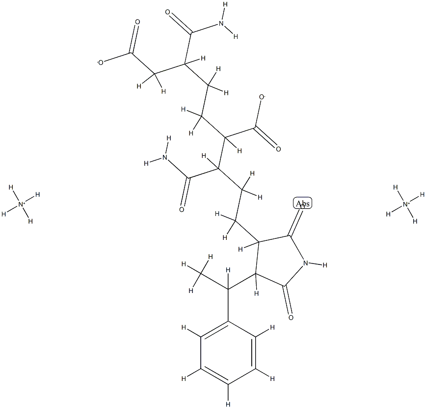 diazanium 5-carbamoyl-2-[1-carbamoyl-3-[2,5-dioxo-4-(1-phenylethyl)pyrrolidin-3-yl]propyl]heptanedioate 구조식 이미지