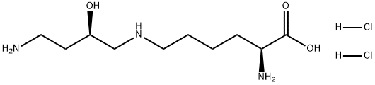 L-Lysine, N6-[(2R)-4-amino-2-hydroxybutyl]-, hydrochloride (1:2) 구조식 이미지