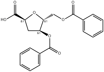 2,5-anhydro-4,6-di-O-benzoyl-3-deoxy-D-arabino-hexonic acid 구조식 이미지