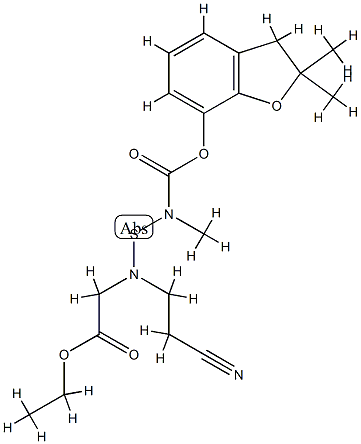 ethyl 2-[2-cyanoethyl-[(2,2-dimethyl-3H-benzofuran-7-yl)oxycarbonyl-me thyl-amino]sulfanyl-amino]acetate 구조식 이미지
