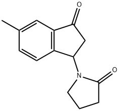 2-Pyrrolidinone,1-(2,3-dihydro-5-methyl-3-oxo-1H-inden-1-yl)-(9CI) 구조식 이미지