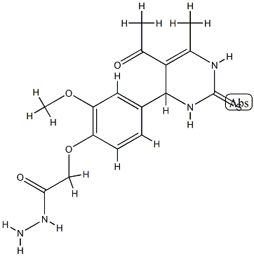 2-[4-(5-acetyl-6-methyl-2-sulfanylidene-3,4-dihydro-1H-pyrimidin-4-yl)-2-methoxyphenoxy]acetohydrazide 구조식 이미지