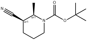 1-Piperidinecarboxylicacid,3-cyano-2-methyl-,1,1-dimethylethylester,(2R,3R)-rel-(9CI) 구조식 이미지