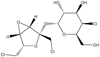 4-chloro-4-deoxy-alpha-galactopyranosyl 3,4-anhydro-1,6-dichloro-1,6-dideoxy-beta-lyxo-hexulofuranoside 구조식 이미지