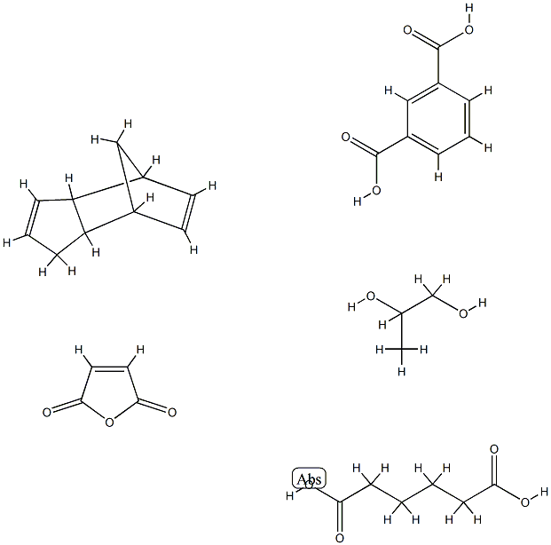 1,3-Benzenedicarboxylic acid, polymer with 2,5-furandione, hexanedioic acid, 1,2-propanediol and 3a,4,7,7a-tetrahydro-4,7-methano-1H-indene 구조식 이미지