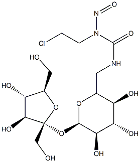 β-D-Fructofuranosyl 6-[[[(2-chloroethyl)nitrosoamino]carbonyl]amino]-6-deoxy-α-D-glucopyranoside Structure