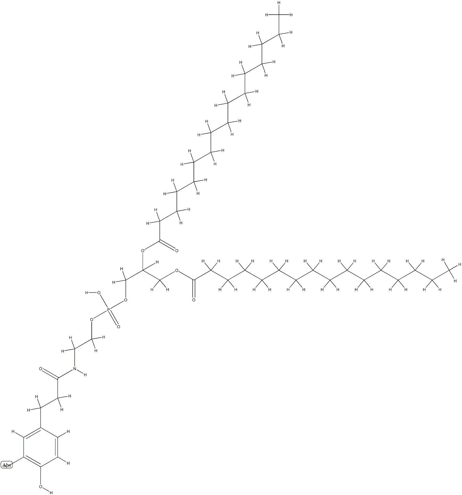 N-(3-(3-iodo-4-hydroxybenzyl)propionyl)-1,2-dipalmitoylphosphatidylethanolamine Structure