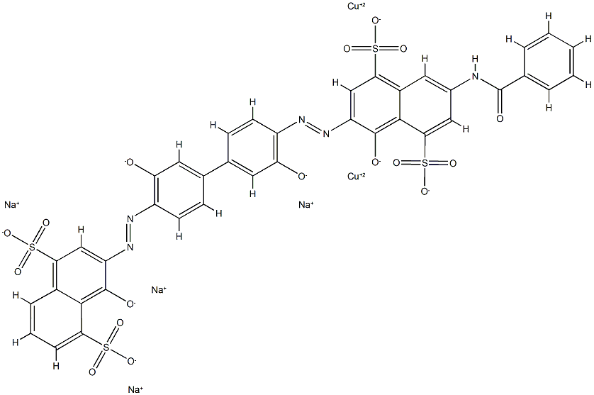 tetrasodium [mu-[7-benzamido-3-[[3,3'-dihydroxy-4'-[(1-hydroxy-4,8-disulpho-2-naphthyl)azo][1,1'-biphenyl]-4-yl]azo]-4-hydroxynaphthalene-1,5-disulphonato(8-)]]dicuprate(4-) Structure