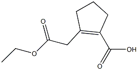 1-циклопентен-1-уксусная кислота, 2-карбокси, этиловый эфир (5CI) структурированное изображение