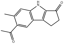 7-Acetyl-1,4-dihydro-6-methylcyclopent[b]indol-3(2H)-one Structure