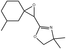 Oxazole, 4,?5-?dihydro-?4,?4-?dimethyl-?2-?(5-?methyl-?1-?oxaspiro[2.5]?oct-?2-?yl)?- Structure